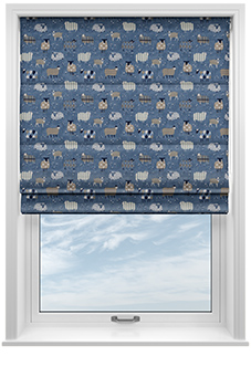 Baa Baa, Denim - Twist&Fit Roman Blind